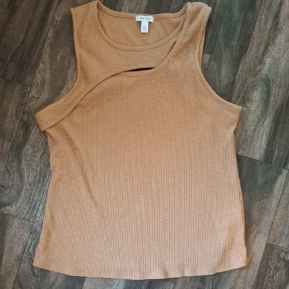 Nine West Camel Ribbed Tank Top